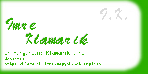 imre klamarik business card